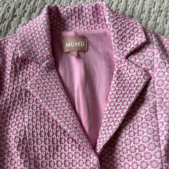 Show Me Your MuMu Pink high wasted skirt and cropped blazer set - Picture 7 of 10